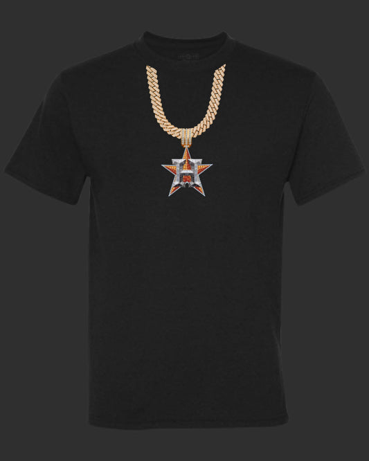 (Astros) Baguette Diamond Chain