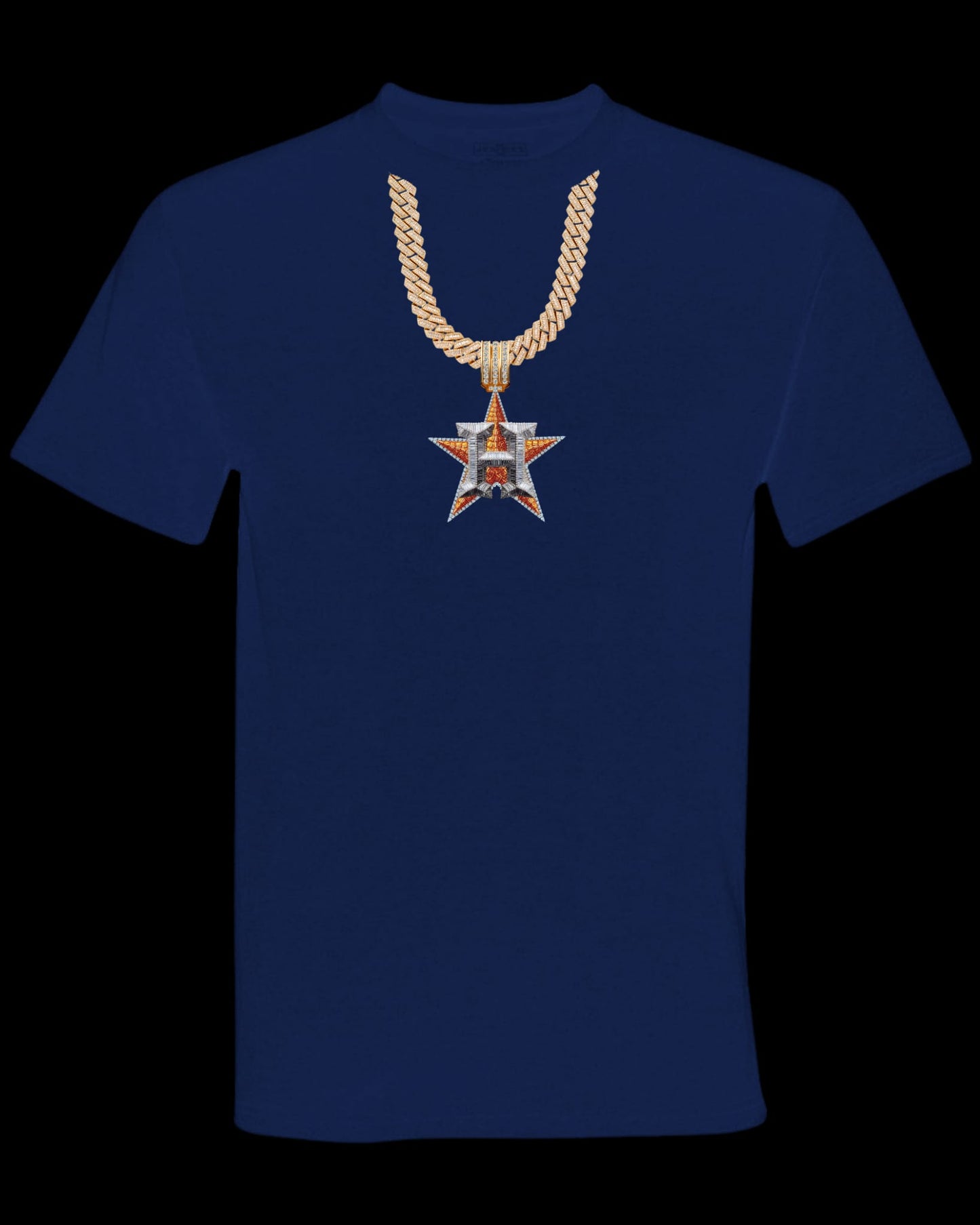 (Astros) Baguette Diamond Chain