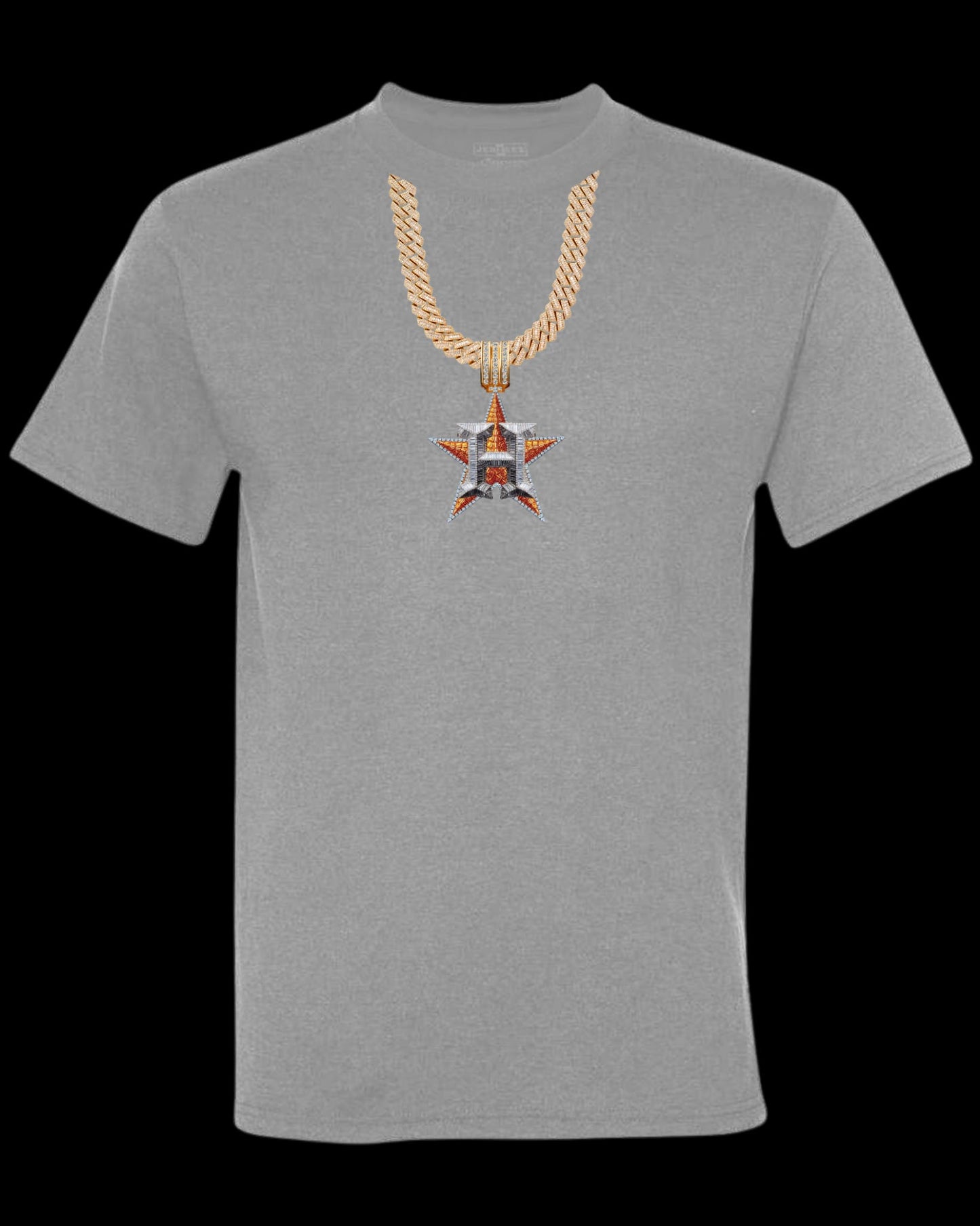 (Astros) Baguette Diamond Chain